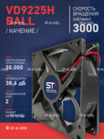 Вентилятор  VD 9225H Ball (качения) 12V, 3000 об.мин, 0,3А - st-e.info - Новочеркасск