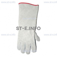 Перчатки-краги спилковые пятипалые серые с подложкой - st-e.info - Новочеркасск