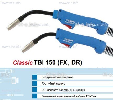 Горелка для полуавтоматической сварки TBi 240-blue-ESG, длина 3 метра - st-e.info - Новочеркасск