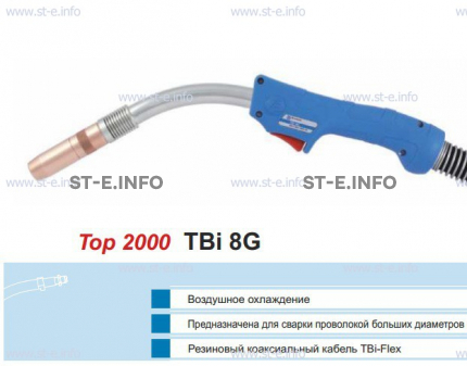 Горелка для полуавтоматической сварки TBI 8G-blue-RGZ, длина 3 метра - st-e.info - Новочеркасск